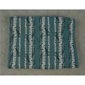 Rosie Pope Tree Baby Blanket Green Off White Cream Bark Birch Swaddle Single Ply